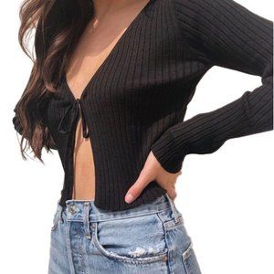 Pretty Little Thing Tie Front Crop Top